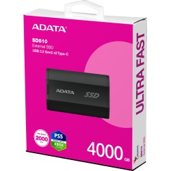 Dysk SSD Adata SD810 External 4TB USB 3.2C 20Gb/s czarny