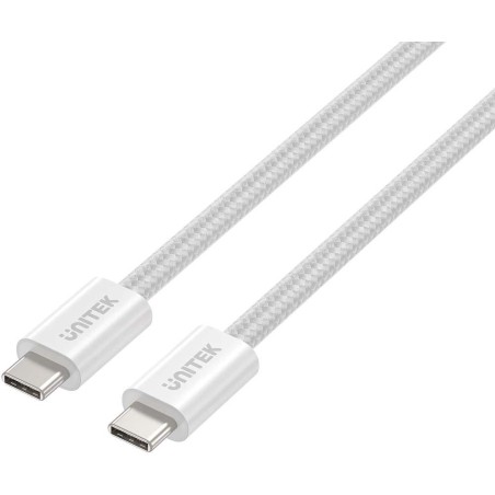 Kabel zwijany magnetycznie Unitek USB C PD 100W biały 1m