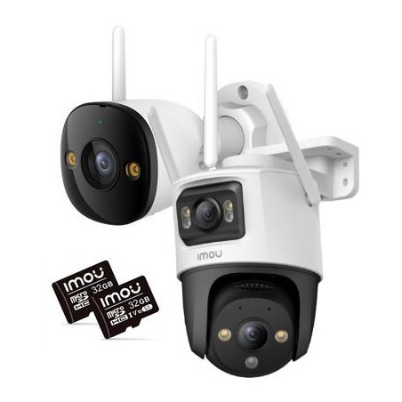 Zestaw 2 kamer IP Imou bullet 3 5MP i Cruiser Dual 10MP z kartami pamięci 32GB