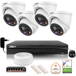 Zestaw monitoringu IP Dahua TIOC 5mpx 2K 4 kamery IPC-HDW3549H-AS-PV-0280B-S5 rejestrator z dyskiem do pracy ciągłej