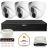 Zestaw monitoringu IP BCS Point 3x Kamera BCS-P-EIP28FWR3-Ai2 Rejestrator z dyskiem