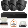 Zestaw monitoringu IP BCS Point 3x Kamera BCS-P-EIP28FWR3-Ai2-G Rejestrator z dyskiem