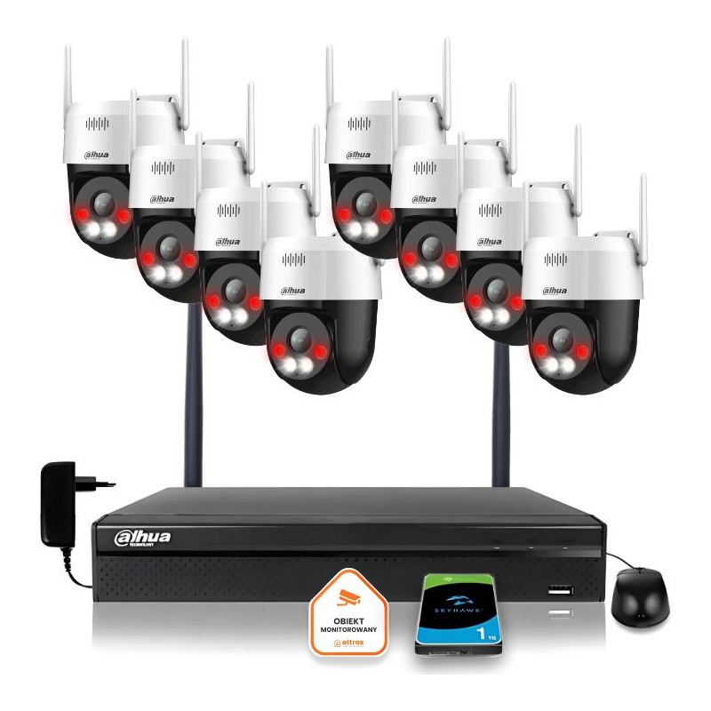 Zestaw monitoringu IP Dahua Bezprzewodowy 8 kamer 5MPx P5AE-PV i rejestrator z 1TB Zestaw monitoringu IP Dahua Bezprzewodowy 8 kamer 5MPx P5AE-PV i rejestrator z 1TB