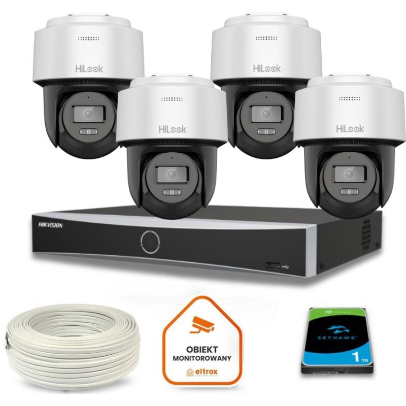 Zestaw monitoringu Hilook 4 kamery IP PTZ-N6-P