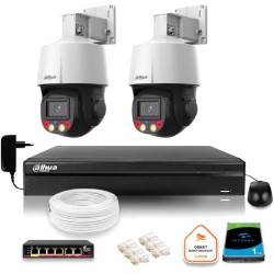 Zestaw monitoringu iP Dahua 2 kamery obrotowe 4MPx dysk 1TB
