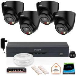 ZESTAW 4 Kamery IP Dahua 4mpx IPC-HDW1439V-A-IL-BLACK + DYSK