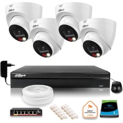 ZESTAW 4 Kamer IP Dahua 8mpx IPC-HDW1839T-A-IL-0280B-S6 + DYSK