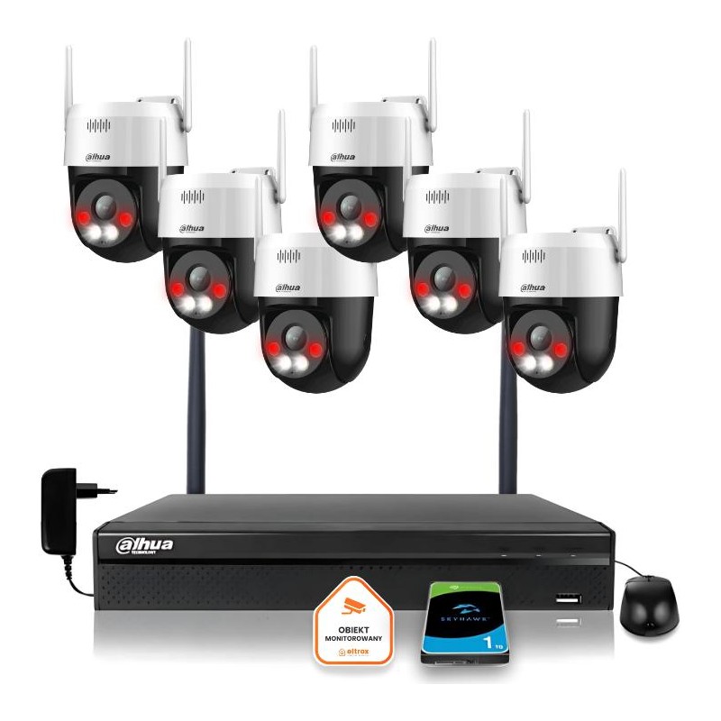 Zestaw monitoringu IP Dahua Bezprzewodowa 6 kamer 5MPx P5AE-PV i rejestrator Zestaw monitoringu IP Dahua Bezprzewodowa 6 kamer 5MPx P5AE-PV i rejestrator