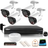 Zestaw monitoringu IP Dahua 4 kamer FullHD z podwójnych oświetleniem kolor w nocy