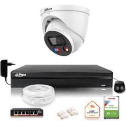 Zestaw monitoringu IP Dahua TIOC 5mpx 2K kamera IPC-HDW3549H-AS-PV-0280B-S5 rejestrator z dyskiem do pracy ciągłej