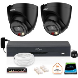 ZESTAW 2 Kamery IP Dahua 4mpx IPC-HDW1439V-A-IL-BLACK + DYSK