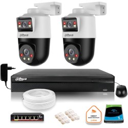 Zestaw monitoringu IP Dahua 2 kamery obrotowe 2MP+2MP z dyskiem 1TB