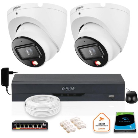 ZESTAW 2 Kamery IP Dahua 6mpx IPC-HDW1639T-A-IL-0280B-S6 + DYSK