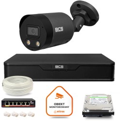 Zestaw monitoringu IP BCS Point 1x Kamera BCS-P-TIP28FWR3L2-Ai2-G Rejestrator z dyskiem