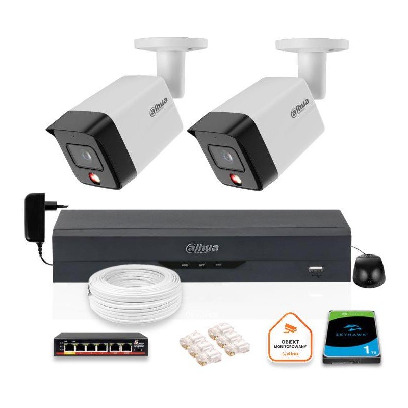 ZESTAW 2 Kamery IP Dahua 6mpx IPC-HFW1639TC-A-IL-0280B-S6 + DYSK