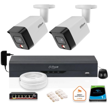 ZESTAW 2 Kamery IP Dahua 6mpx IPC-HFW1639TC-A-IL-0280B-S6 + DYSK