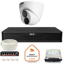 Zestaw monitoringu IP BCS Point 1x Kamera BCS-P-EIP28FWR3-Ai2 Rejestrator z dyskiem 1TB