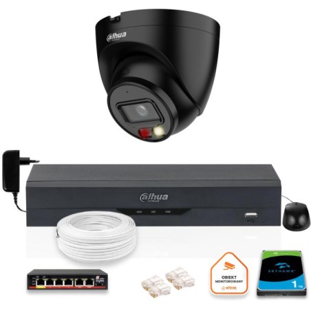 ZESTAW Kamera IP Dahua 4mpx IPC-HDW1439V-A-IL-BLACK + DYSK