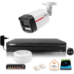 Zestaw monitoringu IP DAHUA kamera zewnętrzna WizColor 2K 4MPx 50m