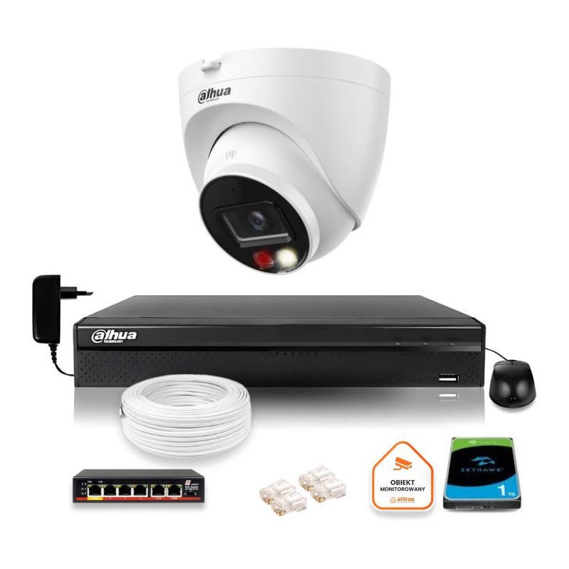 ZESTAW Kamera IP Dahua 8mpx IPC-HDW1839T-A-IL-0280B-S6 + DYSK