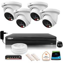 Zestaw monitoringu IP Dahua 8mpx 4K 4 kamery IPC-HDW2849TM-S-IL z dyskiem 1TB