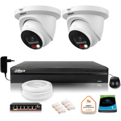 Zestaw monitoringu IP Dahua 8mpx 4K 2 kamery IPC-HDW2849TM-S-IL z dyskiem