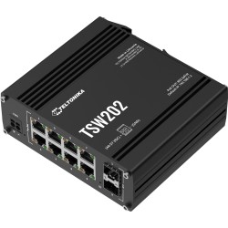 Teltonika TSW202 switch przemysłowy zarządzalny 8xFE 2xSFP PoE+ (TSW202000000) DIN
