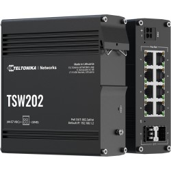 Teltonika TSW202 switch przemysłowy zarządzalny 8xFE 2xSFP PoE+ (TSW202000000) DIN