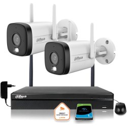 Zestaw monitoringu IP Dahua 2 Kamery WI-FI 5MPx aktywne odtraszanie LED IR do 30m
