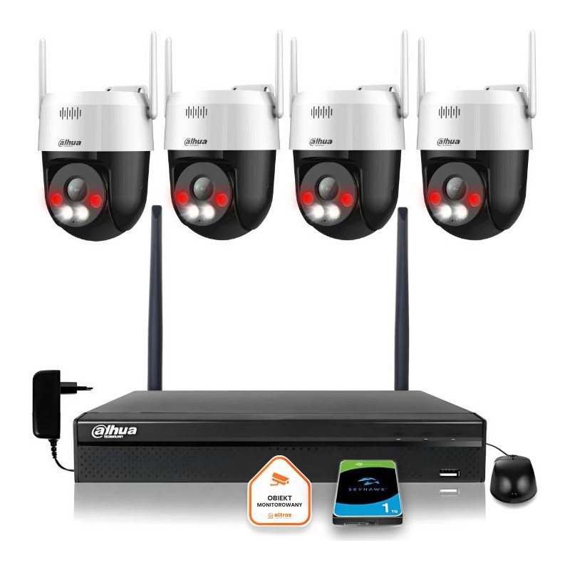 Zestaw monitoringu IP Dahua Bezprzewodowa 4 kamery 5MPx P5AE-PV i rejestrator z 1TB