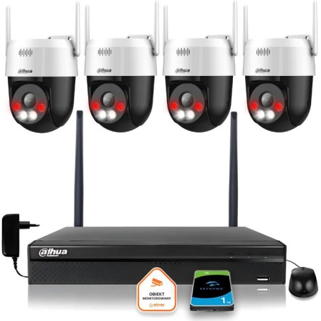 Zestaw monitoringu IP Dahua Bezprzewodowa 4 kamery 5MPx P5AE-PV i rejestrator z 1TB
