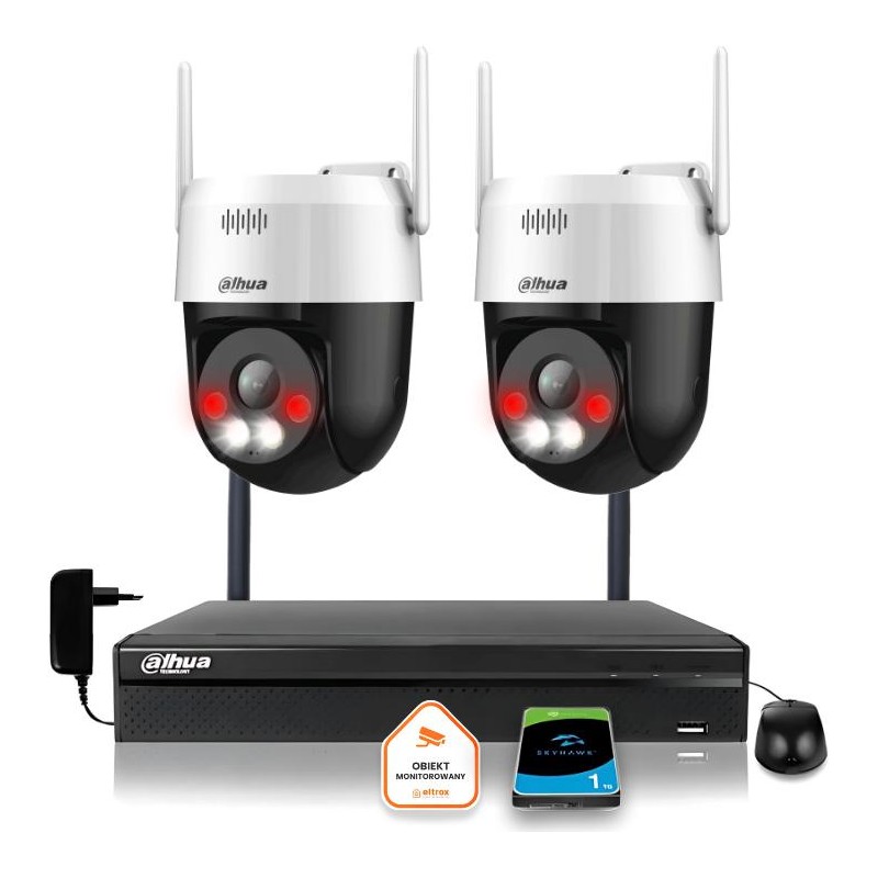 Zestaw monitoringu IP Dahua Bezprzewodowa 2 kamery 5MPx P5AE-PV i rejestrator z 1TB