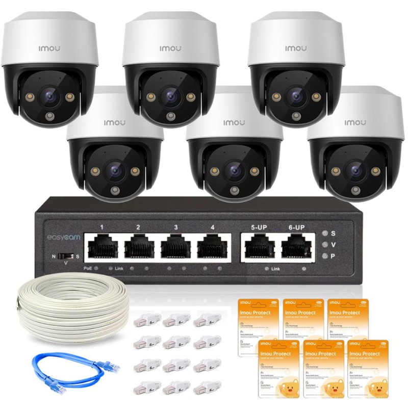 Zestaw 6 kamer IP Imou Cruiser 4MP POE z chmurą Imou Protect Basic