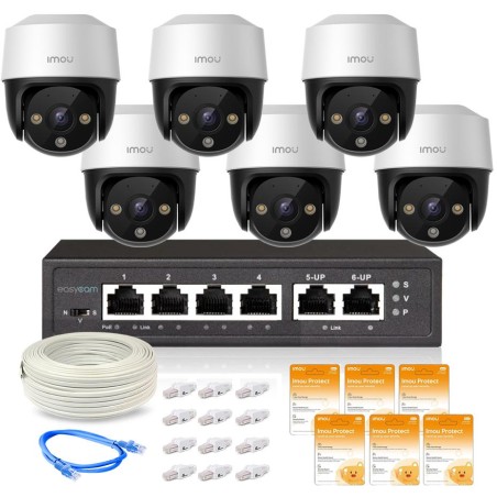 Zestaw 6 kamer IP Imou Cruiser 4MP POE z chmurą Imou Protect Basic