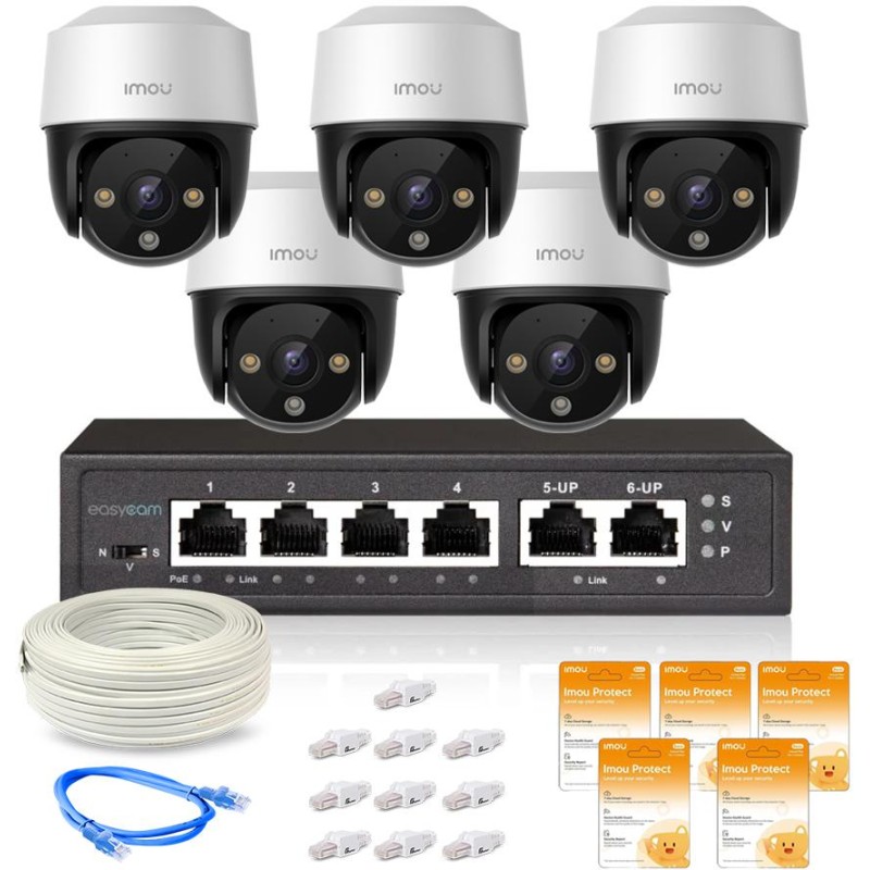 Zestaw 5 kamer IP Imou Cruiser 4MP POE z chmurą Imou Protect Basic