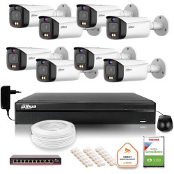 Zestaw monitoringu IP Dahua TIOC 5mpx 2K 8 kamer IPC-HFW3849T1-AS-PV-0280B-S5 rejestrator z dyskiem do pracy ciągłej
