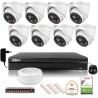 Zestaw monitoringu IP Dahua TIOC 5mpx 2K 8 kamer IPC-HDW3549H-AS-PV-0280B-S5 rejestrator z dyskiem do pracy ciągłej