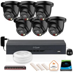 ZESTAW 6 Kamer czarnych IP Dahua 8mpx IPC-HDW2849TM-S-IL-BLACK + DYSK