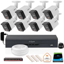 ZESTAW 8 Kamer IP Dahua 6mpx IPC-HFW1639TC-A-IL-0280B-S6 + DYSK