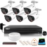 Zestaw monitoringu IP Dahua 6 kamer FullHD z podwójnych oświetleniem kolor w nocy