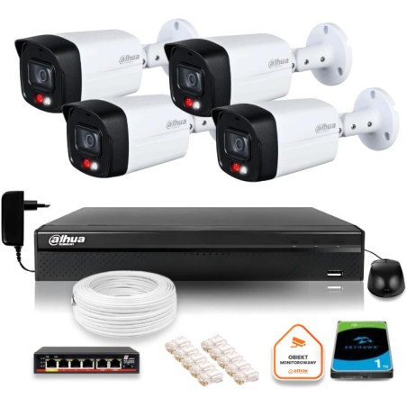 ZESTAW 4 Kamery IP Dahua 8mpx IPC-HFW1839TC-A-IL-0280B-S6 + DYSK