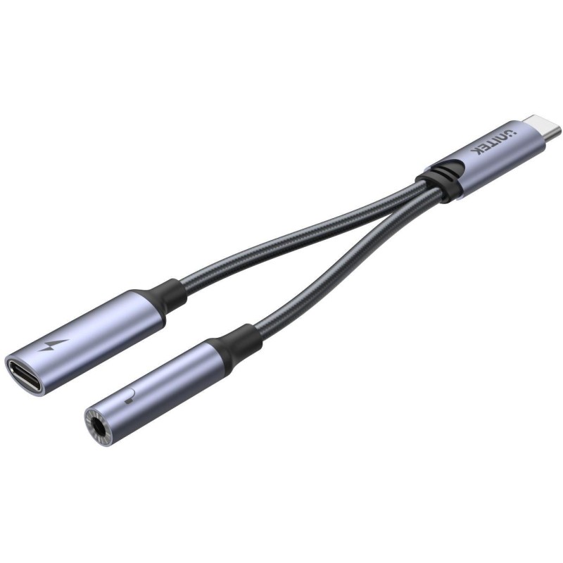 Unitek Adapter USB-C na minijack 3,5mm i USB-C 60W