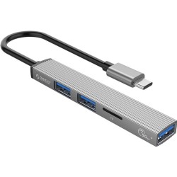 Orico Hub USB-C 3xport USB-A, czytnik microSD, alu