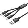 Unitek przewód ładujący USB 3 w 1 czarny