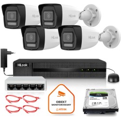 Zestaw monitoringu Hilook 4 kamery IP IPCAM-B8-30DL z dyskiem 2TB