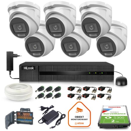 Zestaw monitoringu Hilook 6 kamer 5MPx TVICAM-T5M-20DL z dyskiem 2TB