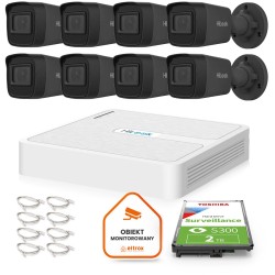 Zestaw do monitoringu Hilook 8 kamer IP IPCAM-B4-P Black 2K+