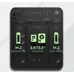 Stacja klonująca i dokująca IcyBox  IB-2913MCL-C31 dla M.2 NVMe SSD i HDD