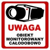 NAKLEJKA OBIEKT MONITOROWANY 20x20 6039