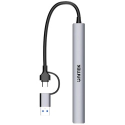 Unitek Hub USB-A/C 7w1 z adapterem